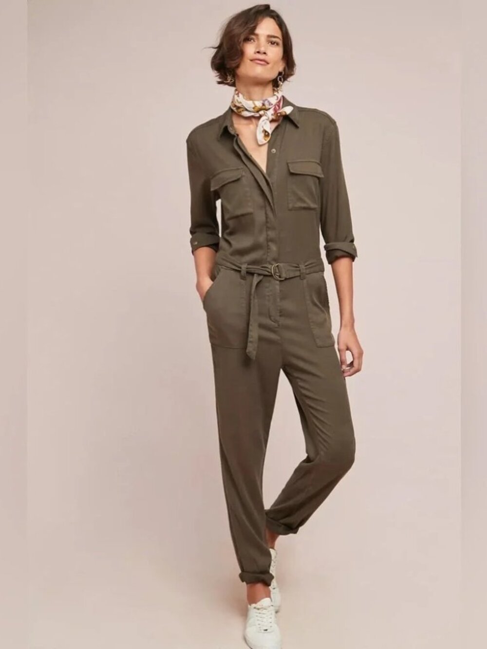 Michael Stars Utility Brown Jumpsuit Sz - Small - Picture 1 of 10